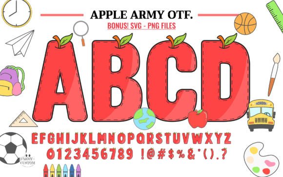 Apple Army Font for Creative Crafters and Product Makers