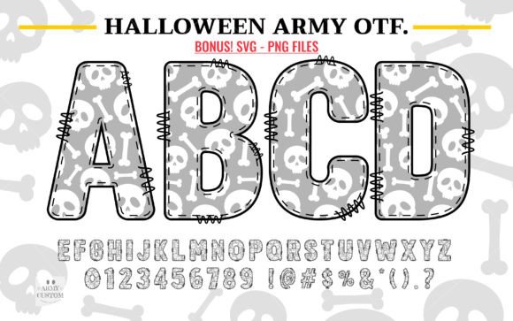 Halloween Army Skull Font: A Crafty Must-Have for Seasonal Creations